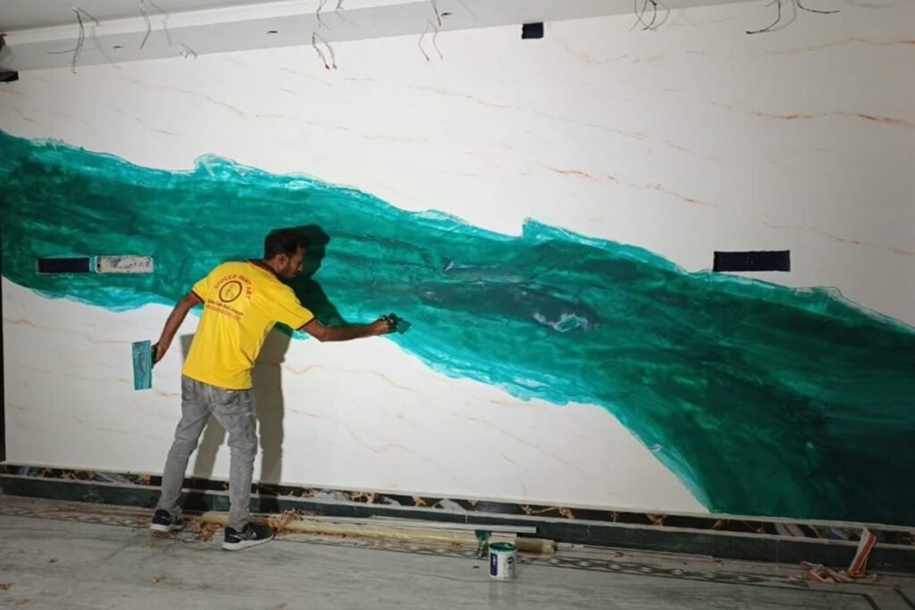 Stucco mirror painting