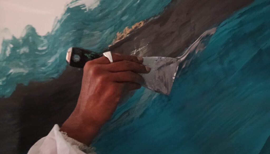 Marble texture painting