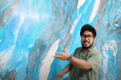 Marble texture painting