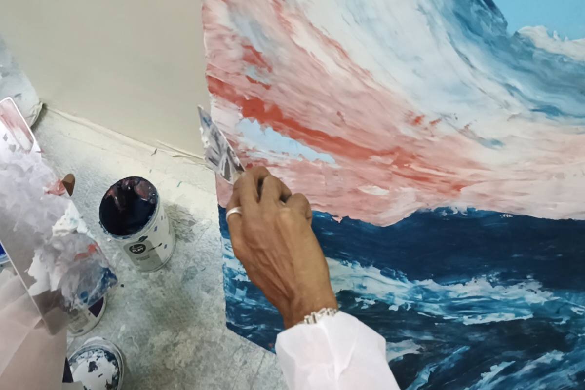 Stucco paint art asian paints