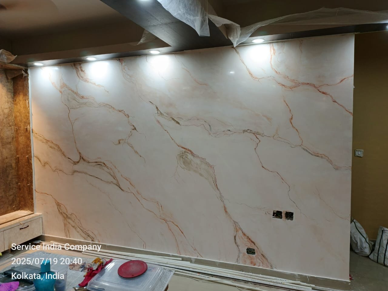 Marble Painting on Wall